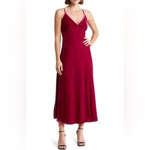 NWT Taylor Stretch Velvet A Line Dress